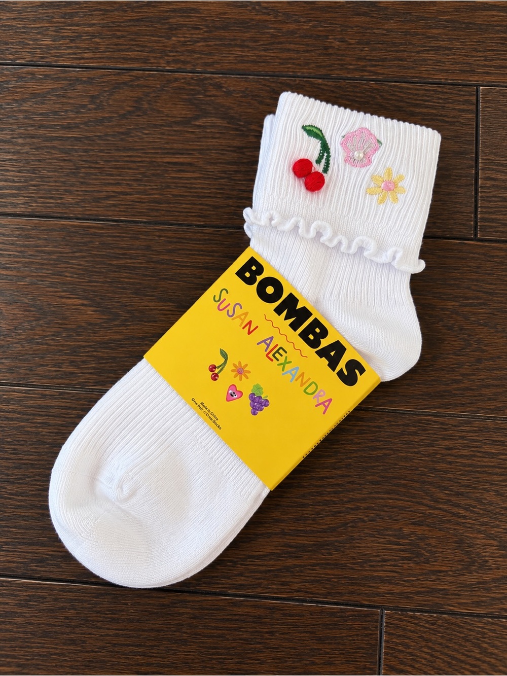 Bombas x Susan Alexandra Embellished Ruffle Rib Quarter Socks